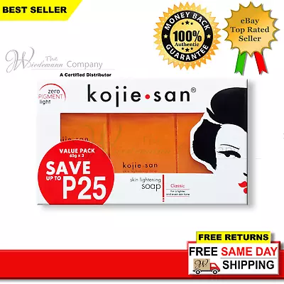 Original Kojie San Skin Lightening Kojic Acid Soap 65g X 3 Bars Expires 2025 • $13.88