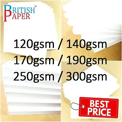 £142.99 • Buy A2 A3 A4 A5 A6 White Card Thick Paper Cardboard Printer Copier Sheets Gsm Crafts