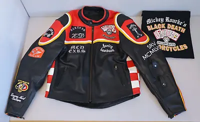 Black Red White Yellow Leather Motorcycle Jacket With Long Sleeve Shirt • $119.95