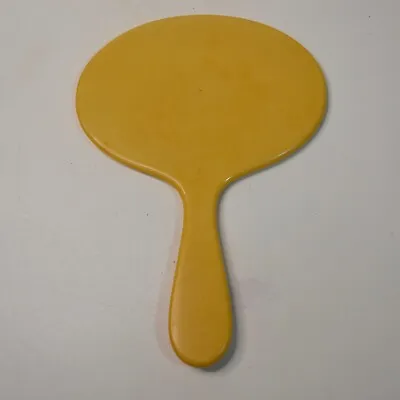 Vintage Yellow 10  X 7-1/2  French Ivory Celluloid Oval Beveled Hand Mirror • $14.99