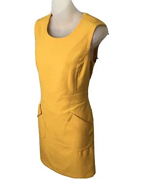 $9.99 • Buy Worthington NWOT Brght Yellow Cute Shift Work Party Dress US8 Pockets Stylish 