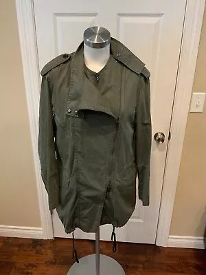 3.1 Phillip Lim Army Green High Neck Jacket W/ Rabbit Fur Lining Size 8 • $216