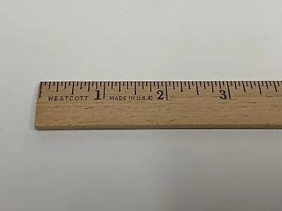 Vintage Westcott 12  Wooden Ruler No. R 100 Logo USA COMBINED SHIPPING • $3.49