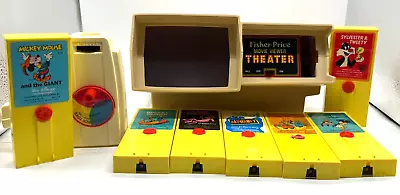 Vintage 1977 Fisher Price Movie Viewer Theater W/ Handheld & 7 Cartridges-Works! • $94.99