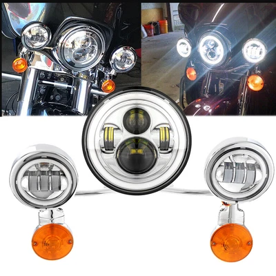 $195.99 • Buy 7  Led Headlight + 4.5  Fog Light Bar For Yamaha V-Star XVS 650 950 1100 1300