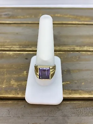 10kt Yellow Gold Synthetic Alexandrite Mens Ring • $649.95