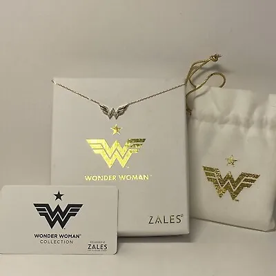 $465.75 • Buy Zales Wonder Woman Symbol Necklace 10K Yellow Gold & Diamond, New W Tags & Box