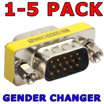 VGA SVGA 15 Pin 15Pin Female To Male Gender Changer Cable Adaptor Joiner Coupler • $3.89