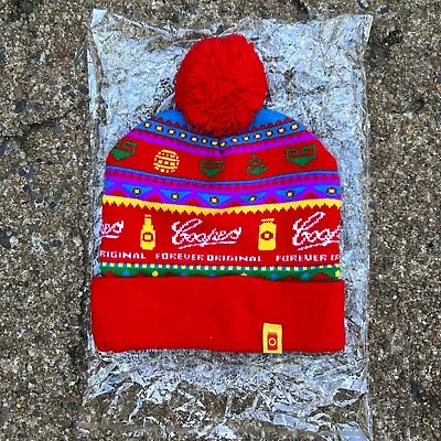 Coopers Sparkling Ale Beanie Adults Red Beer Logo Pom Pom Christmas Headware • $9.99