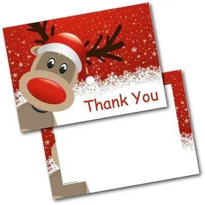 £4.99 • Buy Christmas Thank You Cards Thankyou Red Rudolph Pack Of 20 Cards & Envelopes