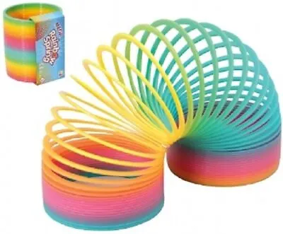 Mega Rainbow Spring Toy - Sc54 Colourful 10cm Wide Stretchy Stair Spring Fun • £8.49