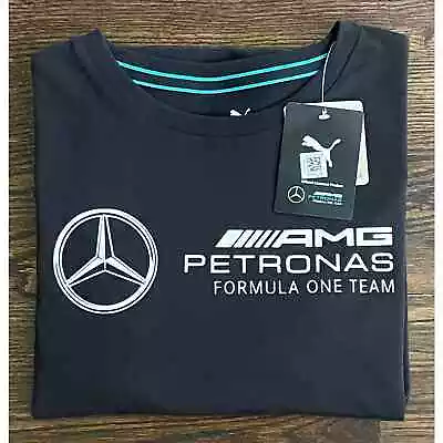 Puma Men's Medium Mercedes-AMG Petronas F1 Crew Neck Tee Black NEW • $24