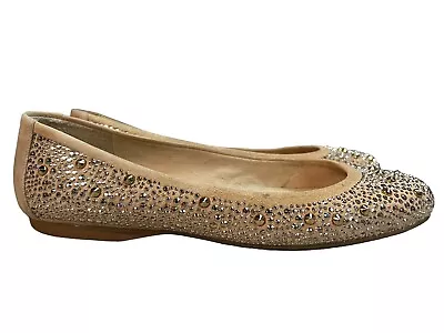 Stuart Weitzman Womens Nubeads Studded BALLET Flats Tan Suede Size 6 (US) • $22