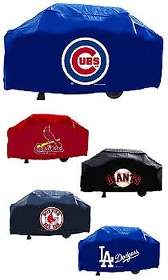 MLB 68 Inch Vinyl Economy Gas Or Charcoal Grill Cover -Select- Team Below • $29.99