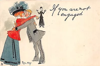 £4 • Buy Postcard Comic  Write Away If You Are Not Engaged Girl Boy Kiss -  Phil May