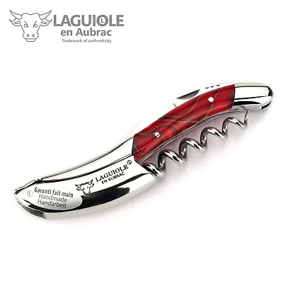 Laguiole En Aubrac Waiter Knife Acrylic Red Stainless Steel Sommelier Corkscrew • £146.23