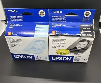 Epson Stylus Photo 2200 Ink Cartridge Lot T0348 Matte Black T0345 Light EXPIRED • $49.99