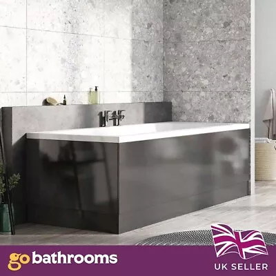 Newbold Bathroom Dark Grey Gloss Front Bath Panel 1800mm Adjustable Height • £132.87