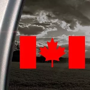 Canada Flag Canadian Red Decal Maple Leaf Bumper Sticker Vinyl Decal CDD-506109 • $4.75