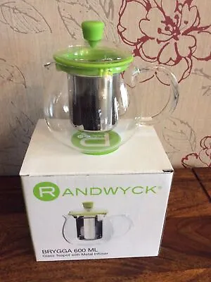 Randwyck 'Brygga' 600ml /3-cup Round Glass Teapot With Metal Infuser • £12.99