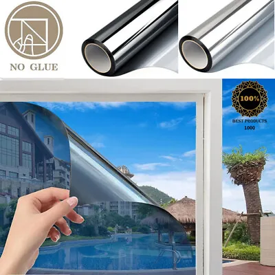 One Way Mirror Window Film Reflective Solar Tint Foil Glass Sticker Home Privacy • £16.85