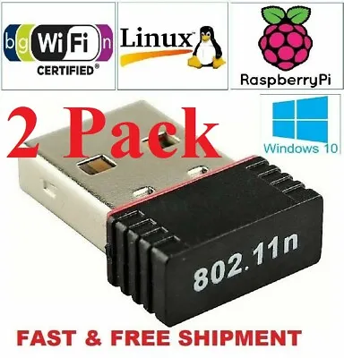 2 X New Realtek USB Wireless 802.11B/G/N LAN Card WiFi Network Adapter RTL8188 • $3.74