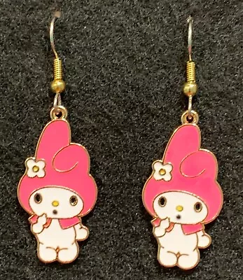 MY MELODY Earrings Stainless Hook New Anime Kawaii Pink Bunny Sanrio • $5.99