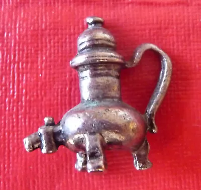 Dollhouse Miniature Pewter Polished Replica Kraantjestkan Dutch Coffee Pot 1-1/4 • $4.99