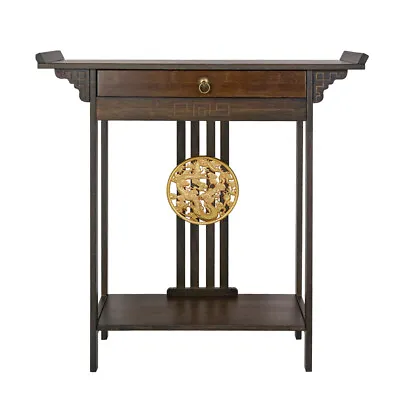 Vintage Hall Console Table Luxurious Totem Decor With Pull Drawer & Bottom Shelf • £66.95