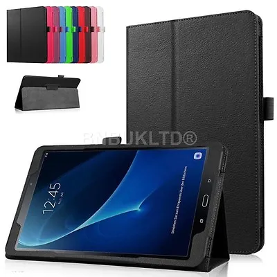 Leather Folio Case Stand Cover For Samsung Galaxy Tab A 10.1 (2016) T580 T585 • £7.95