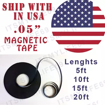 Rubber 30mil Self Adhesive Magnetic Stripe Flexible Magnet DIY Strip Tape • $5.99