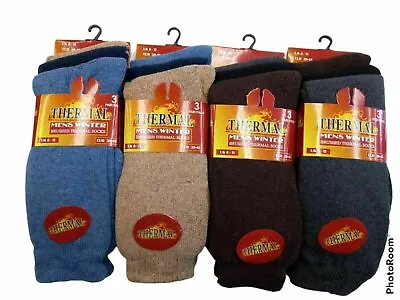 12 Pairs Mens Warm Thermal Socks Winter Outdoor Work Size UK Thick Heavy Duty  • £4.89