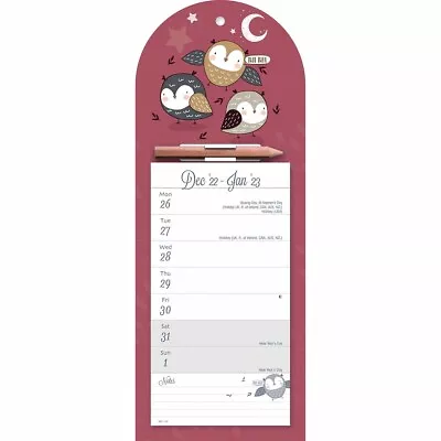 £5.48 • Buy Twit Twoo Owl Magnetic Slim Calendar 2023 - Art - Week To View