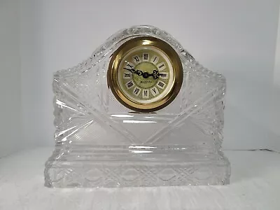 MERCEDES Mid Century Modern Germany Cut Crystal Mantel Clock • $19.99