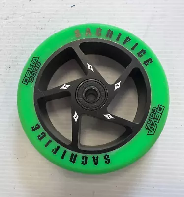 Sacrifice 110mm Stunt Scooter Wheel (Single Wheel) - Green/Black *EX DISPLAY* • £15