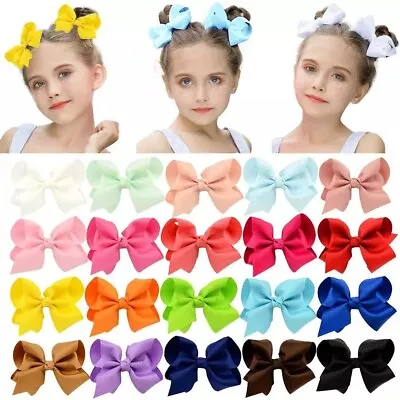 3 Inch Hair Bows With Clips For Baby Girls Bow Hair Clip Children Toddler Flower • £2.99