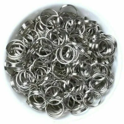 STAINLESS STEEL Strong 10mm Or 15mm Keyring Split Rings Key Chain Links Jump DIY • £4.79