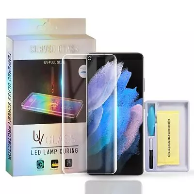 $9.49 • Buy UV Tempered Glass Screen Protector Samsung Galaxy S23 S22 S21 Ultra S10 S9 Plus