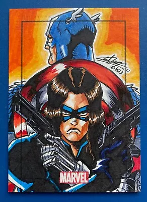 Marvel Heroes & Villains - REMY MOKHTAR SKETCH Of Captain America & Bucky • $151.54