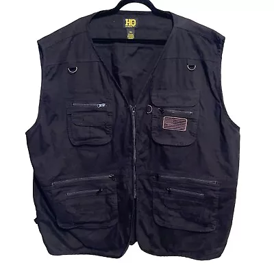 HQ Issue Tactical Utility Vest Mens 5X Big & Tall Pockets Military Full Zip USA • $29.90