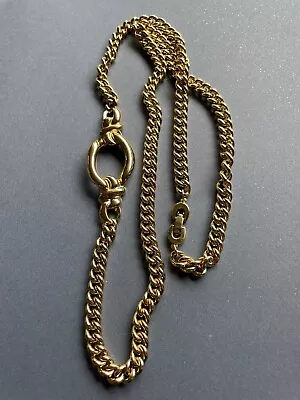 VTG 1980's Gold Tone Runway Necklace Heavy Curb Link Chain W/ Knot Detail 28  • $49.99