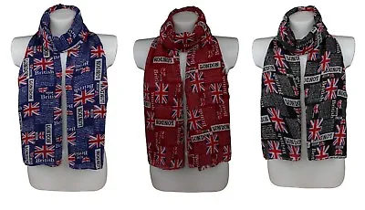 Union Jack UK Souvenir Flag Gift Ladies/Girls Print Fashion Maxi Scarf Sarong • £4.50