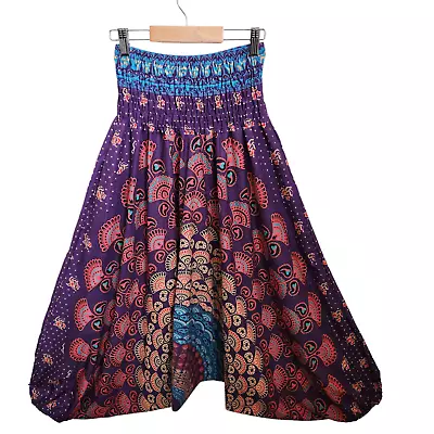 Boho Baggy Hippie Harem Aladdin Gypsy Yoga Pants Palazzo Wide Trousers Gym OS • $16.96