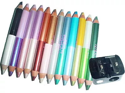 12 Eyeshadow Pencil Maquillage Double Color Eyeliner With Sharpener 24 Beauty  • $18.90