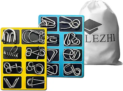 $13.03 • Buy 16Pc Metal Wire Puzzle Toy Brain Teaser Game Mind Iq Test Magic Trick Kids Gift