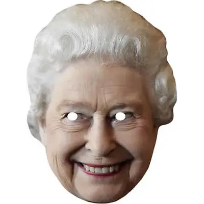 Queen Elizabeth 2 Celebrity Card Face Mask - Ready To Wear - Fancy Dress • £1.45