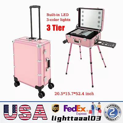 Professional Cosmetic Travel Case Vanity Organizer Rolling Makeup Train Case NEW • $225