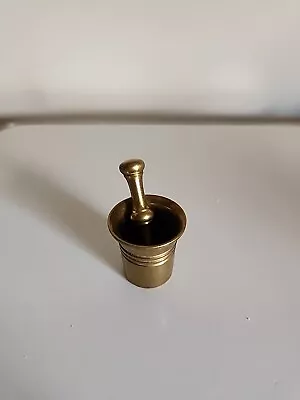 Vintage Solid Brass Apothecary Small Mini Mortar & Pestle Herbs Medicine • $25
