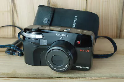 Olympus Superzoom 120 Film Camera Black Vintage Lens 35-120mm - PLEASE READ • £19.95