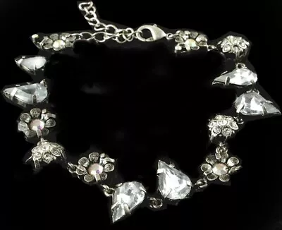 £2.99 • Buy Sparkly Bracelet Costume Jewellery Prom Bling Wedding Bridal Charm